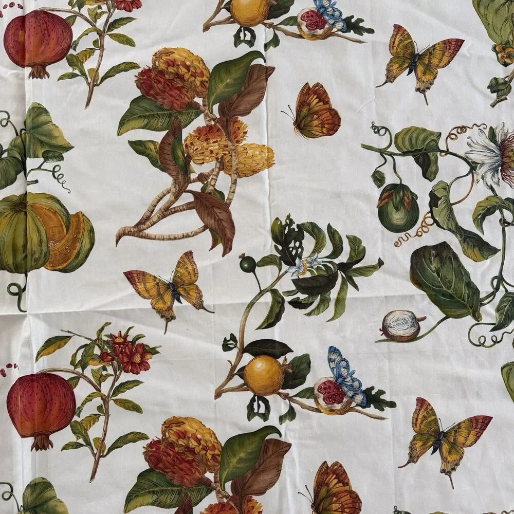 Le Telerie Toscane Fall Pumpkin Table Cloth 66”x 89” Butterfly Italy